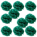 WYZworks Set of 10 - Aqua Green 10 - (10 Pack) Tissue Pom Poms Flower Party Decorations for Weddings, Birthday, Bridal, Baby Sho