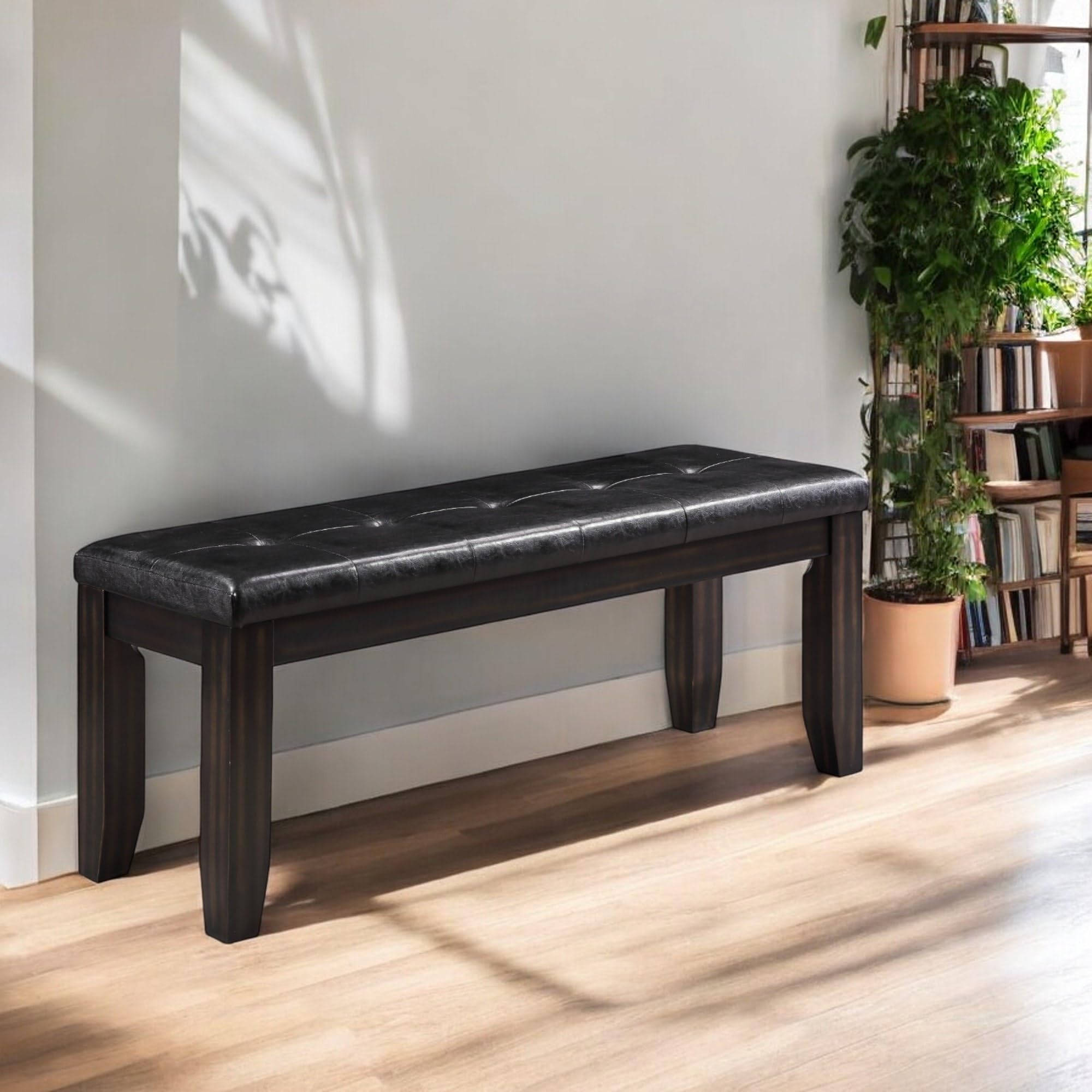 Acme Urban Faux Leather Tufted Dining Bench - Thumbnail 3