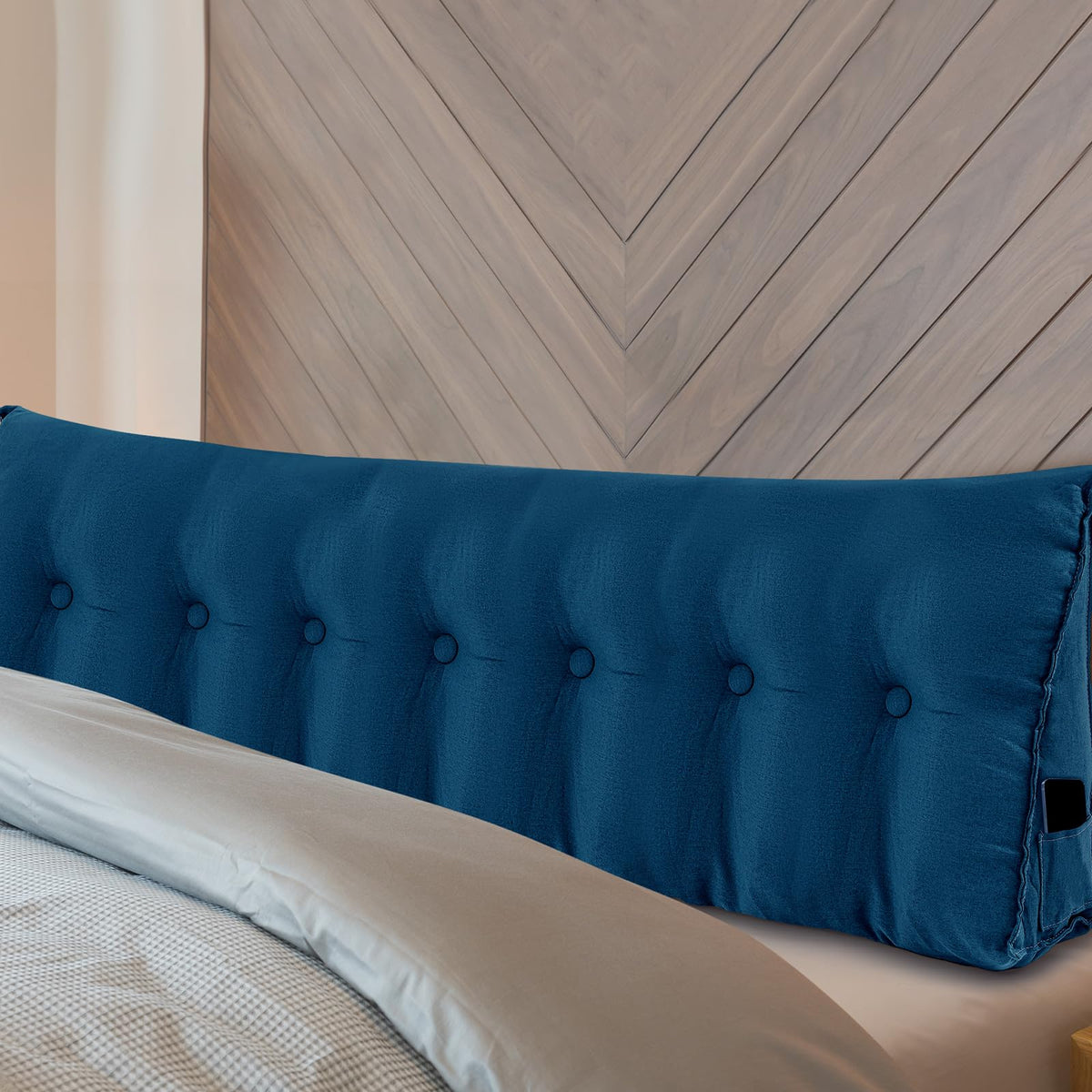 Wenqik Wedge Pillow King Triangular Headboard Bed Reading Backrest Back Support Long Pillow With Removable Cover For Dorm Room S