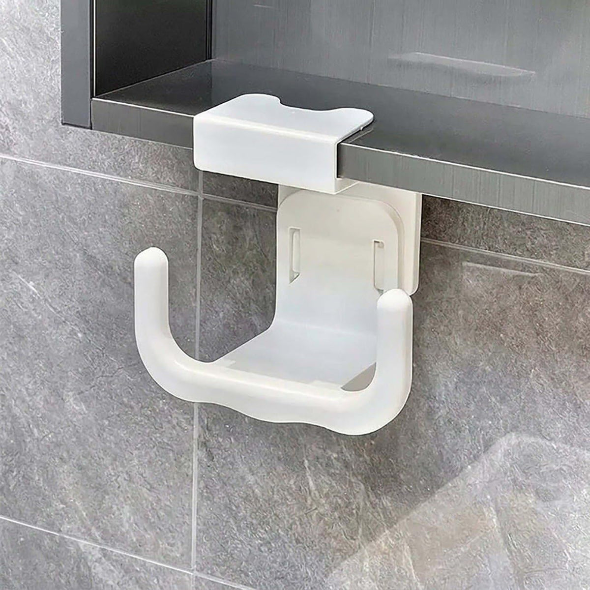 UShaped NonPerforated Inverted Toilet Tissue Holder with Side Hooks