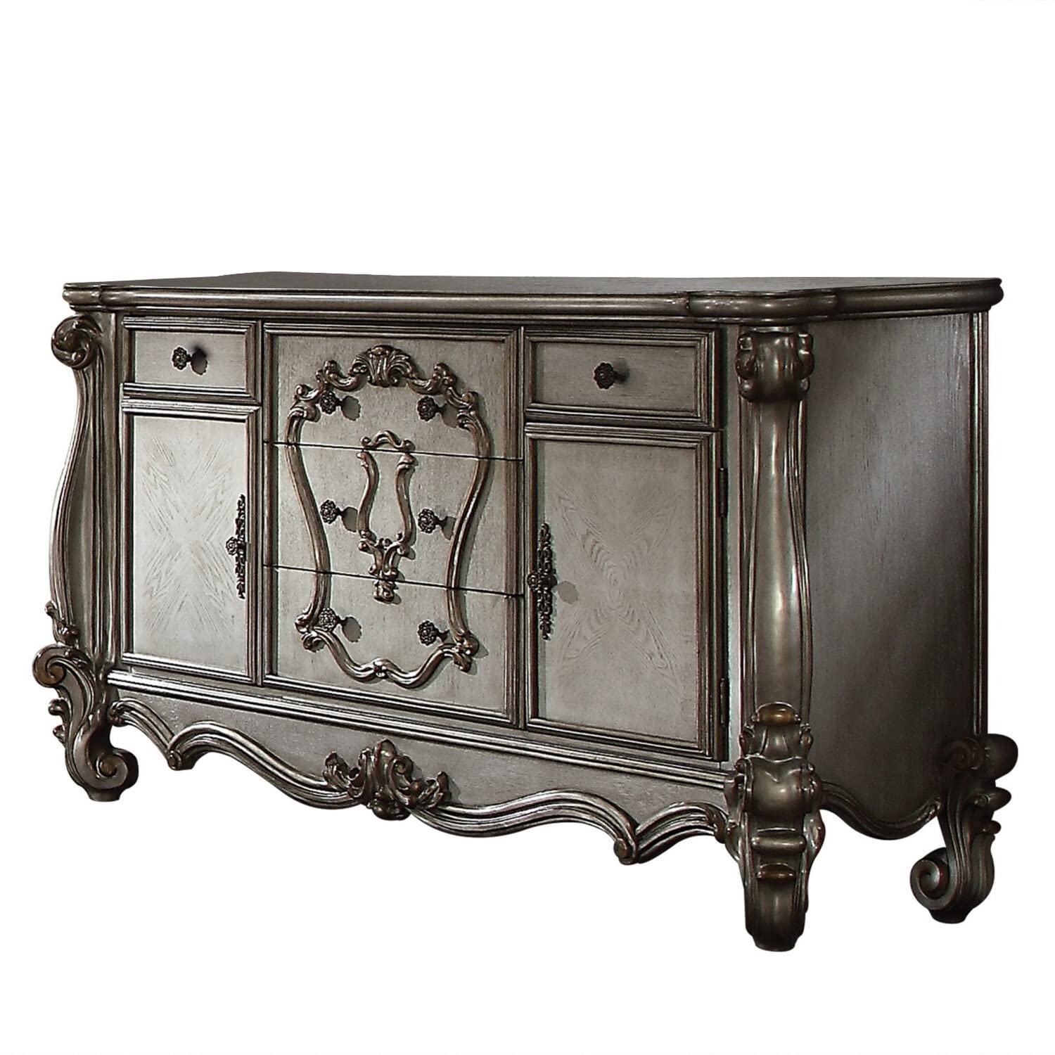 Benjara Benzara Royal French Dresser With Drawers, Gray
