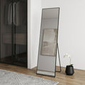 59 Inch Black Metal Wall Mounted Leaning And Freestanding Framed Standing Mirror