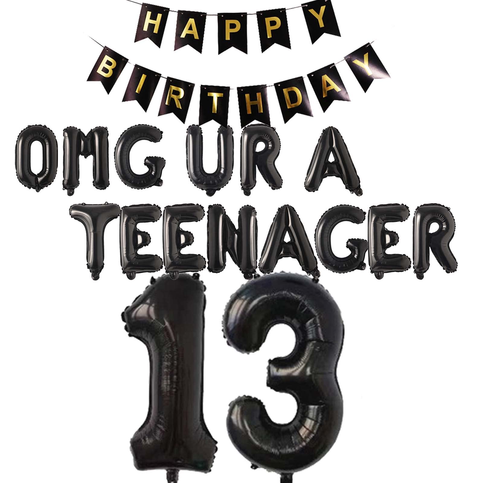 13th Teenager Birthday Party Decorations for Boys Girls, 13th Birthday Decorations OMG Ur A Teenager Balloon Birthday Banner Jum