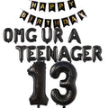 13th Teenager Birthday Party Decorations for Boys Girls, 13th Birthday Decorations OMG Ur A Teenager Balloon Birthday Banner Jum