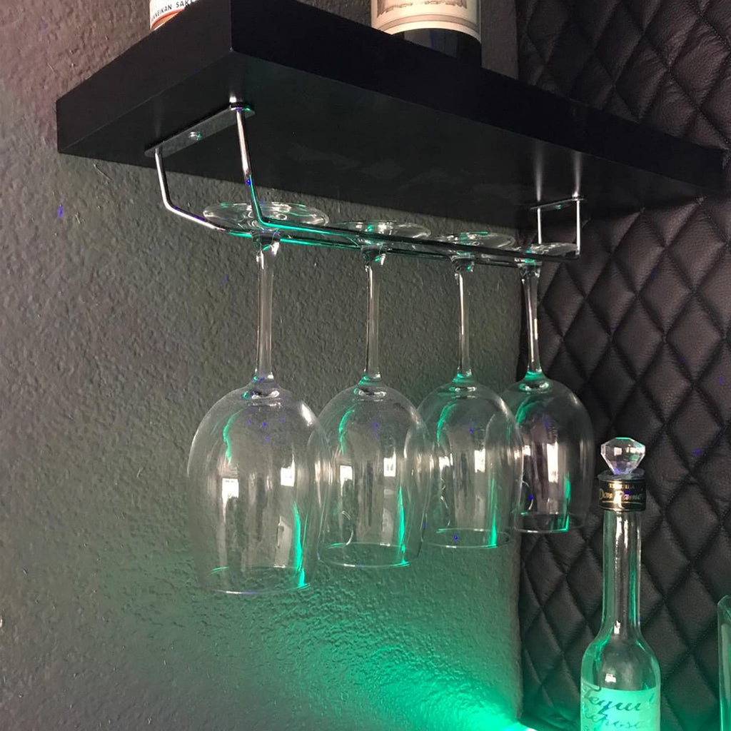 Reddreamer 14-Inch Wine Glass Rack, Under Cabinet Wine Glass Holder Stainless Steel Chrome Finish Stemware Rack - Hanging Stemwa