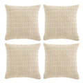 Fancy Homi 4 Packs Boho Cream Decorative Throw Pillow Covers 22X22 Inch For Living Room Couch Bed Sofa, Rustic Modern Farmhouse