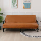 OctoRose Twin Size Faux Leather Futon Cover - Waterproof, Caramel, 3 Side Zipper, Model ZFC