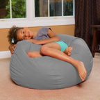Posh Creations Bean Bag Chair For Kids, Teens, And Adults Includes Removable And Machine Washable Cover, 38In - Large, Solid Gray (Blg-Bp004)