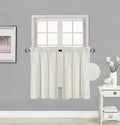Elegant Home 2 Short Panels Tiers Small Window Treatment Curtain Blackout 28'' W X 36'' L Each for Kitchen Bathroom # R5 (Ivory)