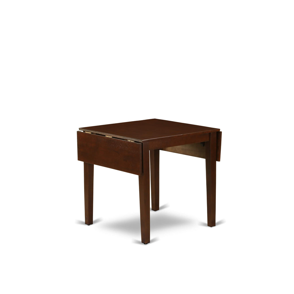 East West Furniture Ndml5-Mah-Lc 5 Piece Dining Room Table Set Includes A Rectangle Kitchen Table With Dropleaf And 4 Faux Leather Upholstered Dining Chairs, 30X48 Inch, Mahogany