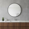 20 Inch Black Metal Round Framed Bathroom Vanity Mirror