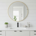 24 Inch Gold Metal Round Framed Bathroom Vanity Mirror