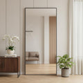 71 Inch Black Metal Freestanding Or Wall Mount Framed Full Length Mirror