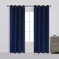 Cherry Home Luxury Velvet Blackout Curtains Panels With Grommet Draperies Eyelet, Navy Royal Blue, 2 Panels For Theater ,Bedroom