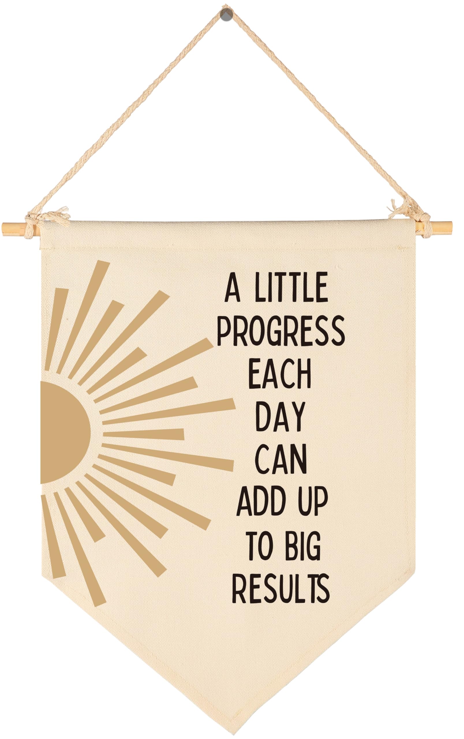 A Little Progress Each Day,Mental Health Pennant,Progress Quote,Motivational Office Decor,School Counselor-Canvas Hanging Pennan