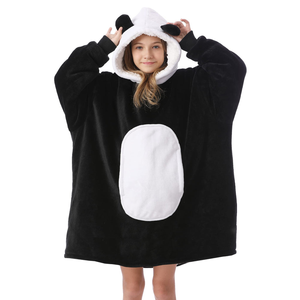 Kipswiza Blanket Hoodie For Kids Oversized Wearable Blanket Super Soft Warm Sherpa Fleece Blanket Sweatshirt For Boys Girls Chil