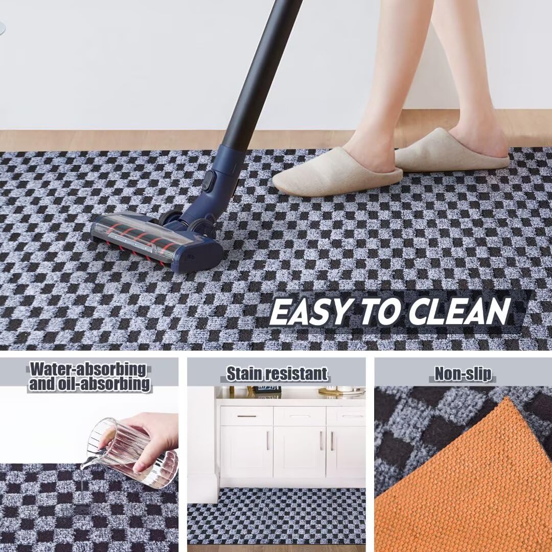Gotohipi Runner Rug 3'X73'Indoor Outdoor Utility Carpet,Area Rugs With Non Slip Rubber Backing For Hallway Kitchen Entryway Balc