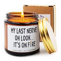 My Last Nerve Lavender Scented Candles,Funny Friendship Gifts for Best Friend Women, Mothers Day Birthday Christmas Valentines 