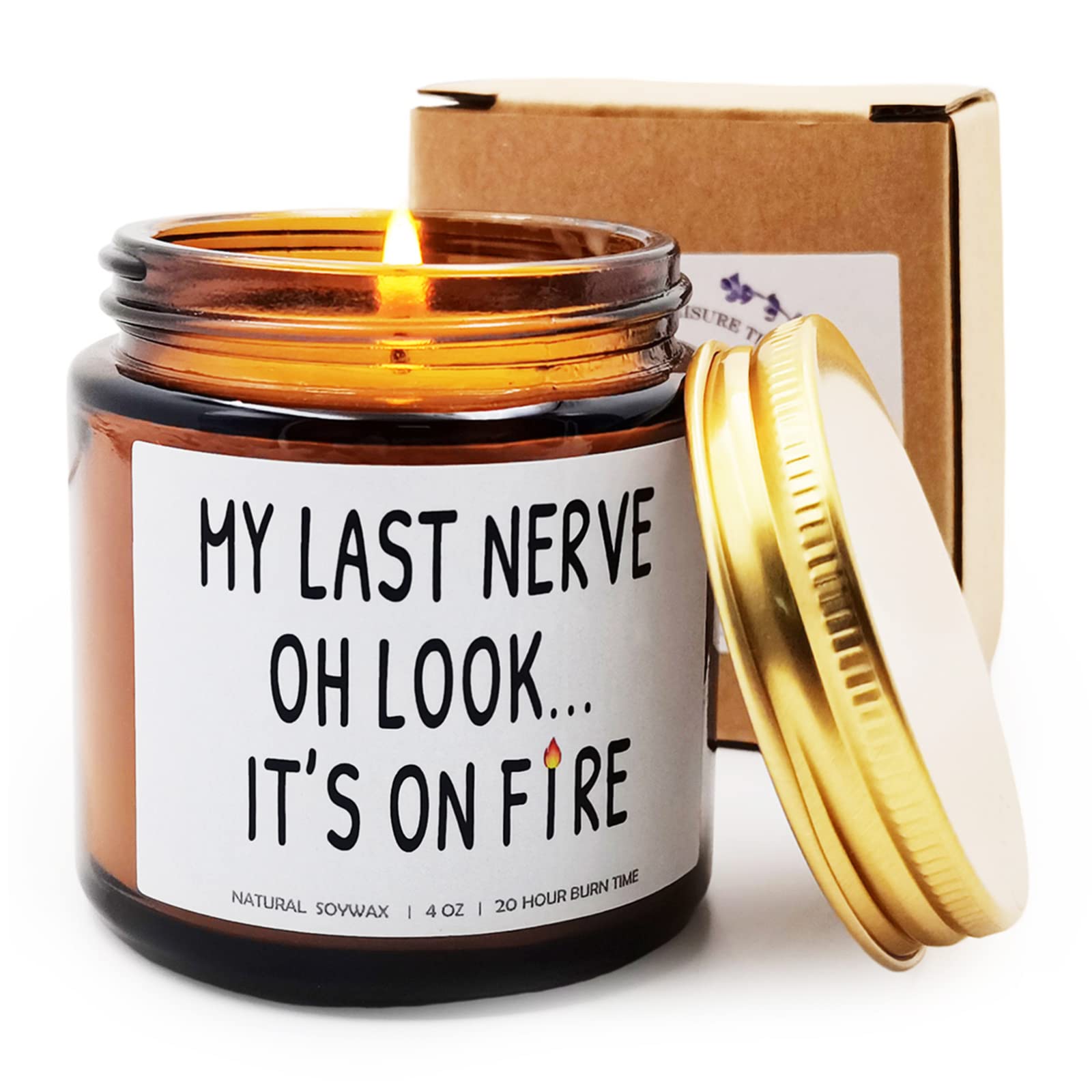 My Last Nerve Lavender Scented Candles,Funny Friendship Gifts for Best Friend Women, Mothers Day Birthday Christmas Valentines 