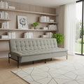 77 Inch Gray Upholstered Convertible Futon Sleeper Sofa
