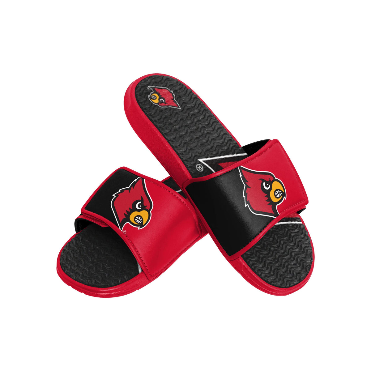 Louisville Cardinals Ncaa Mens Colorblock Big Logo Gel Slides - L