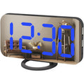 WulaWindy Digital Alarm Clock, Large Mirrored LED Display, with USB Charger, Snooze Function Dim Mode Wall Hanging Beside Desk C
