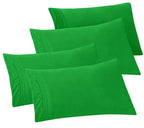 Elegant Comfort 4-Pack Solid Pillowcases 1500 Premium Hotel Quality Microfiber - Smooth Weave, Wrinkle And Fade Resistant, Easy Slip-On, 4-Piece Set, King Pillowcase, Emerald Green