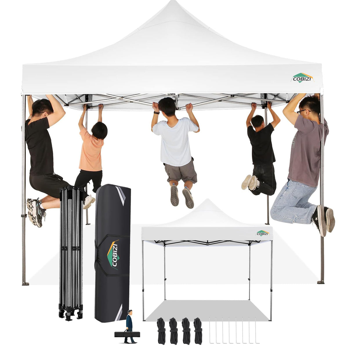 Cobizi 10X10 Pop Up Canopy Without Sidewall,Heavy Duty Canopy Upf 50+ All Season Wind Waterproof Commercial Outdoor Wedding Part