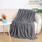 Phf Ultra Soft Fleece Throw Blanket, No Shed No Pilling Luxury Plush Cozy 300Gsm Lightweight Blanket For Bed, Couch, Chair, Sofa Suitable For All Season, 50' X 60', Grey