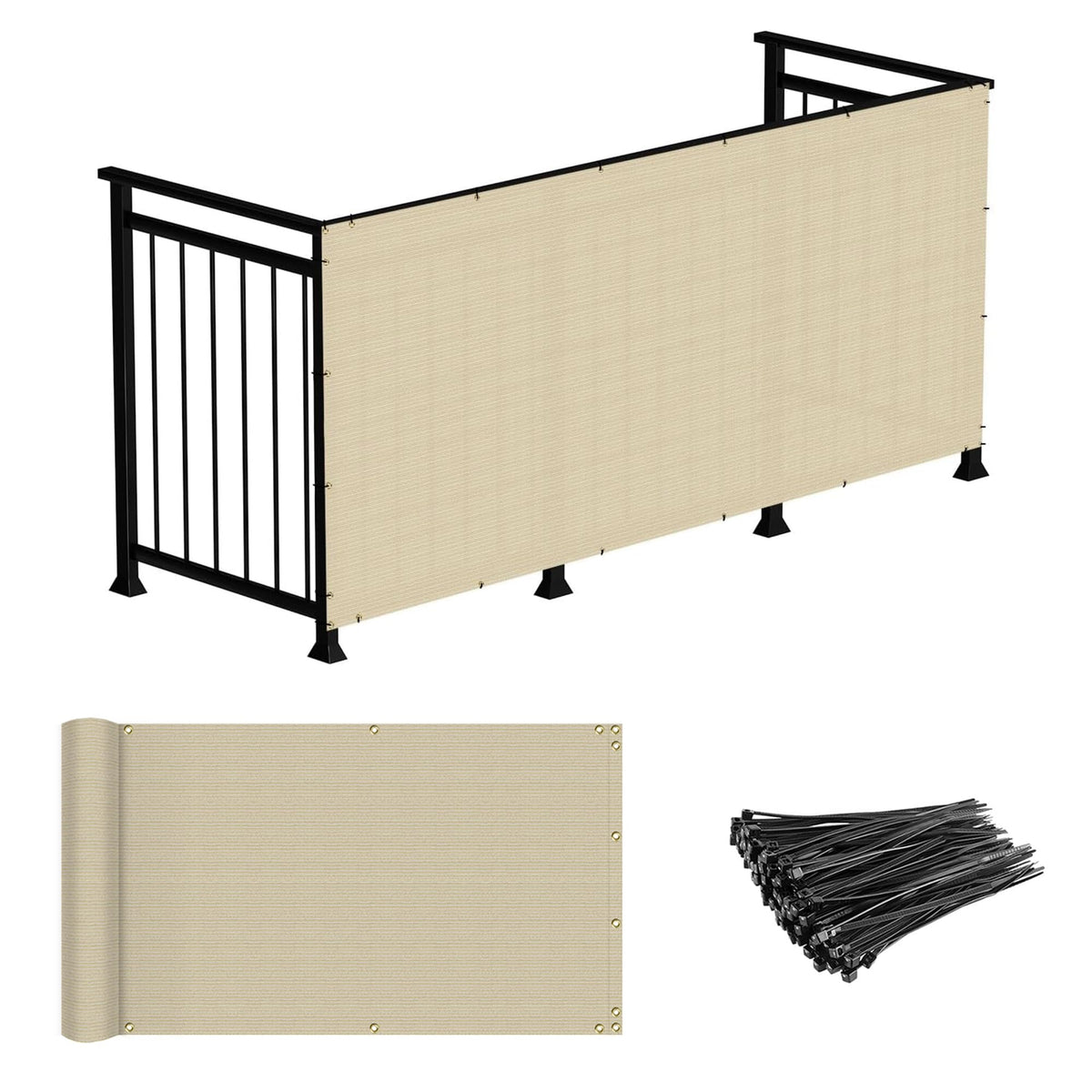 Windscreen4Less 3 'X186 ' Deck Balcony Privacy Screen For Deck Pool Fence Railings Apartment Balcony Privacy Screen For Patio Ya