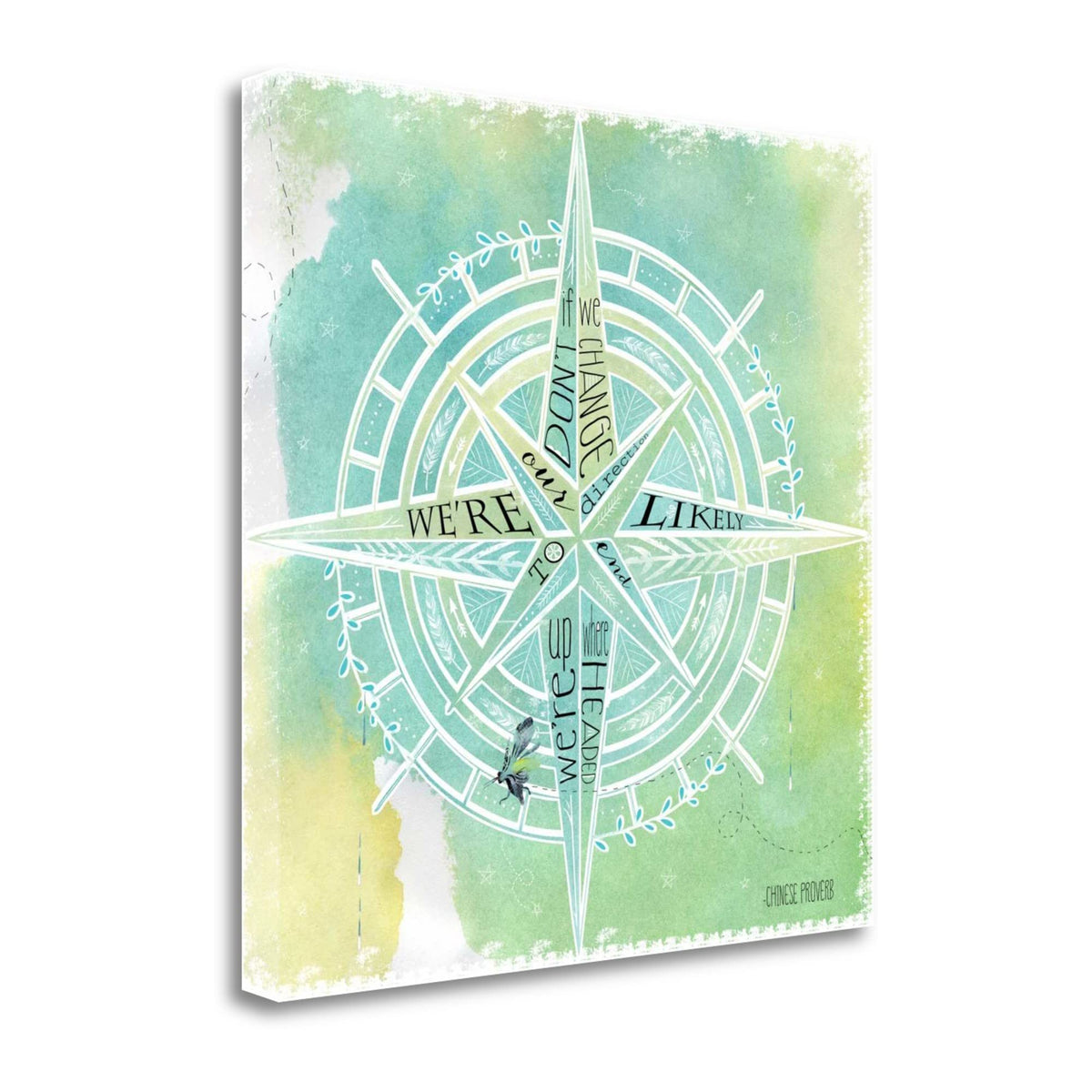 24' Watercolor Adventurous Compass 2 Giclee Wrap Canvas Wall Art