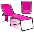 GYMAX Lounge Chairs for Outside, Extra High Folding Beach Tanning Lounger with 4-Level Adjustable Backrest, 2-Level Footrest & R