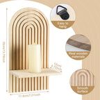 Tatuo 2 Pieces Wooden Boho Hanging Shelves For Wall Decorative Wall Mount Book Floating Shelf For Living Room Bathroom Bedroom Classroom Office Nursery Decor(Classic)