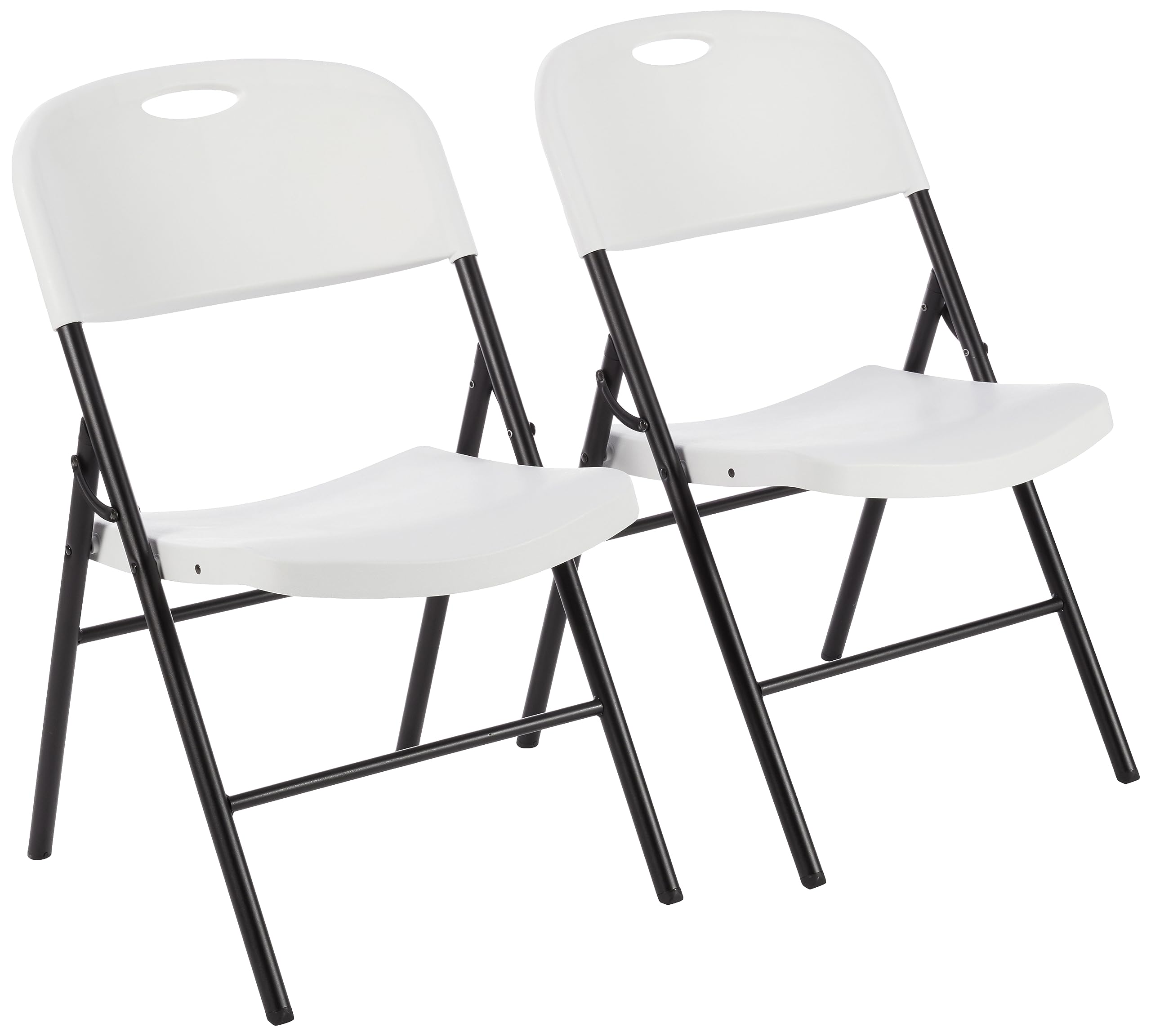 Amazon Basics Folding Plastic Chair, 350-Pound Capacity, White, 2-Pack