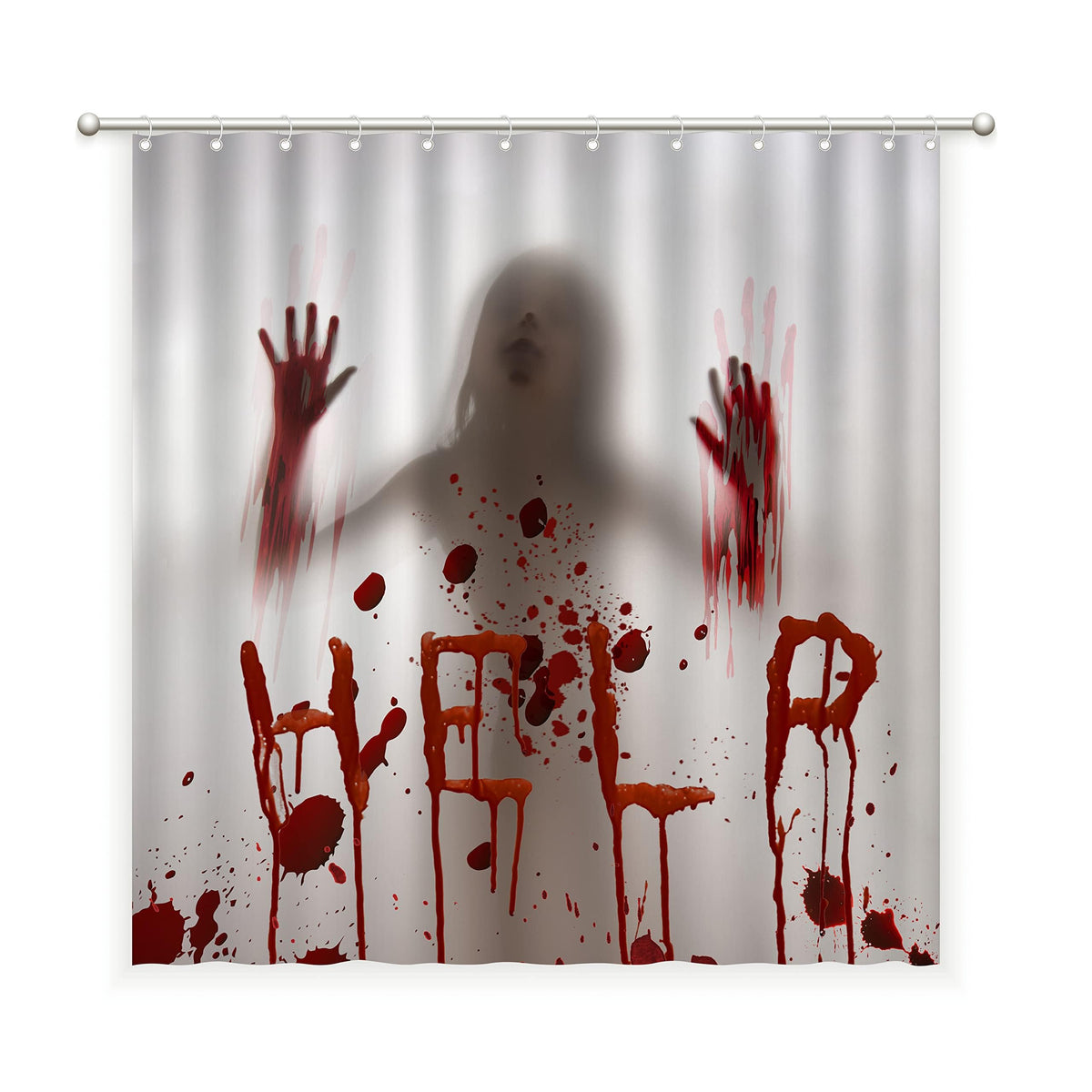 Tritard Halloween Shower Curtain - Bloody Horror Bath Curtains 72x72 Inches Waterproof Fabric with 12 Hooks for Home Bathroom Ha