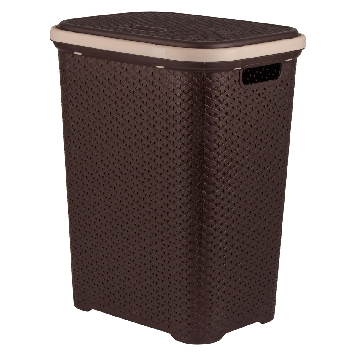 Heart Home Laundry Basket | Plastic Cloth Storage Hamper | Laundry Storage Basket with Lid | Laundry Basket For Bathroom | Stora