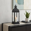 18 Clear And Black Glass And Metal Filigree Tabletop Lantern Candle Holder