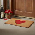 17 X 29 Brown And Red Heart Outdoor Coir Door Mat