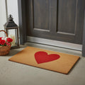 20 X 34 Brown And Red Heart Outdoor Coir Door Mat