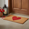24 X 36 Brown And Red Heart Outdoor Coir Door Mat
