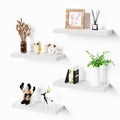 Bellsal Floating Shelves for Wall, White Engineered Wood Wall Shelf Set of 4, 16'' Wall Mounted Floating Shelf for Kitchen, Livi