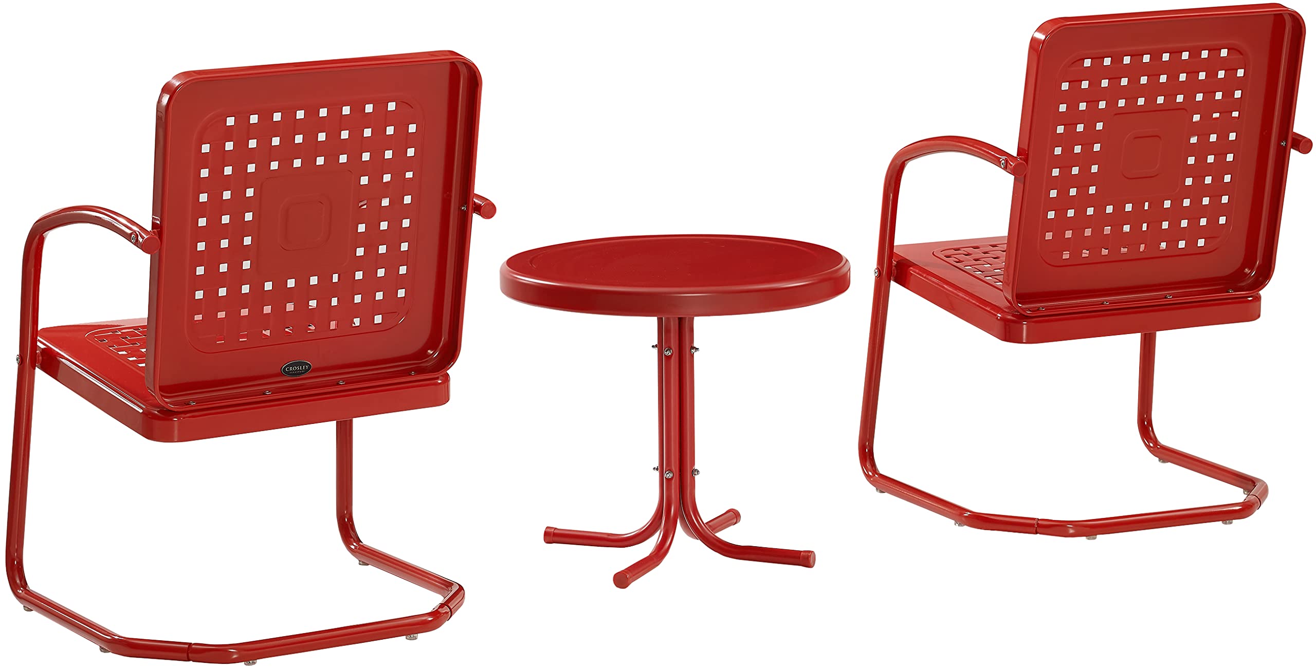 Crosley Furniture Bates 3-Piece Outdoor Chair and Side Table Set, Retr ...