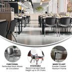 Flash Furniture Hercules Series 880 Lb. Capacity Gray Plastic Stack Chair With Titanium Gray Powder Coated Frame