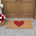 24 X 48 Brown And Red Heart Outdoor Coir Door Mat