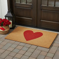 30 X 48 Brown And Red Heart Outdoor Coir Door Mat