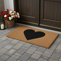 36 X 72 Brown And Black Heart Outdoor Coir Door Mat