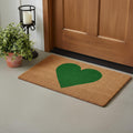 17 X 29 Brown And Green Heart Outdoor Coir Door Mat