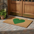 36 X 72 Brown And Green Heart Outdoor Coir Door Mat