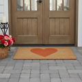 24 X 48 Brown And Orange Heart Outdoor Coir Door Mat