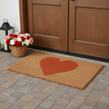 36 X 72 Brown And Orange Heart Outdoor Coir Door Mat